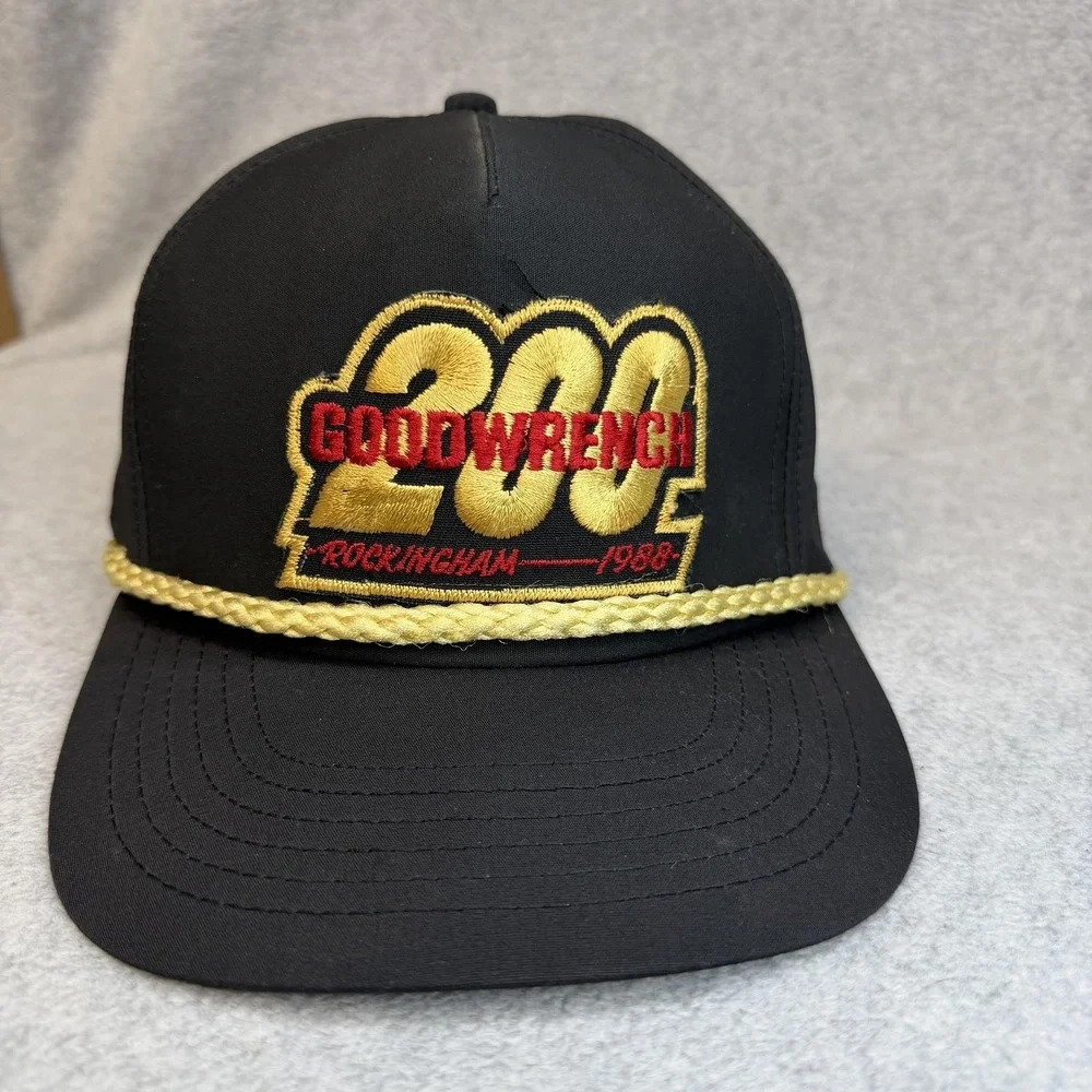Vintage Goodwrench 200 Rockingham Hat Cap Snap Back One Size Black NASCAR Racing